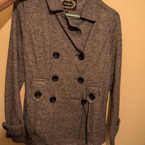 Gray Double-Breasted Women's Jacket